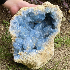 32.56LB Top natural blue crystal cave quartz crystal cave mineral specimens