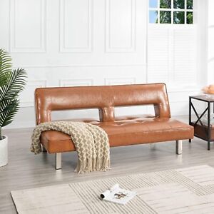 Home Modern Futon Sofa Bed, Faux Leather Futon Couch Sofa Bed Couch Convertible