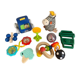 Baby Toys Lot Teethers Rattles Bath Sensory Development Assorted Brands (9 Pcs)