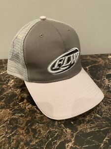 FLW Snap Back Cap Gray Mesh Back Fishing Trucker Hat NEW