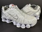 Nike Shox TL White Metallic Silver Grey Mens Size 8 AV3595-100 Sneaker