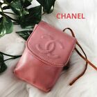 CHANEL Caviar Skin Cigarette Case Leather Pink Pre-owned