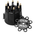 MSD 84333 Black, V8 Distributor Cap with HEI Terminals and Spark Plug Wire