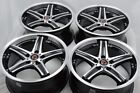 4 New DDR ZK06 17x7.5 5x114.3 38mm Black Polished Face 17