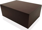 Wooden Storage Box for Home - Large Wood Keepsake Box with Lid - Dark Brown