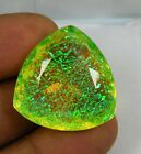 50.20 Ct Natural Monarch Fire Opal Doublet Trillion Cut Loose Gemstone Certified