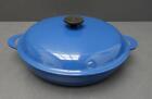 Le Creuset 30 Blue Enameled Cast Iron Braiser Pan w/ Lid +handles France