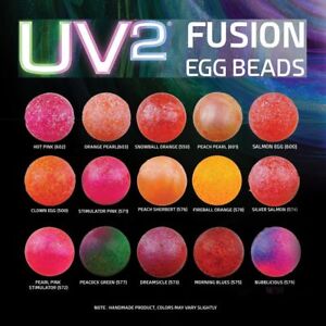 uv2 fusion egg beads spirit river Ø6mm 50 pieces 8 colors fluorescent uv2 egg