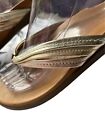 Vionic Sandals Size 9 Palm Catalina Gold Metallic Strap Flip Flops Womens Thong