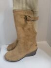 Ugg Wedge Knee High Tan Suede Boots snow winter Size 8