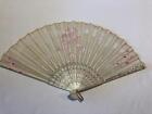 Antique German Hand Painted hand Fan with little Pink Roses 14