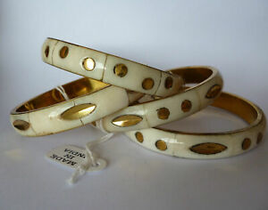 White&Gold color bangle,Made In India,Fashion Costume jewellery,Hippy Boho Chic.