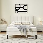 Twin/Full/Queen Size Upholstered Bed Frame with Adjustable Headboard PlatformBed
