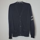 Vintage J. Crew rugby cardigan sweater Stripes on sleeve men's size XL