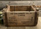WW2 .50 Caliber Wood Ammo Box Small Arms Shipping Crate Heavy Duty T1IIJ