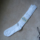 Vintage 'Plus Size' Cable Knit Knee High Socks White