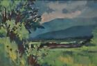 Clearance Sale to Collect Transfer Painting Signed Landscape Mountains Summer