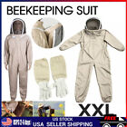XXL-Unisex Professional Cotton Full Body Beekeeping Bee Keeping Suit W/Veil-Hood