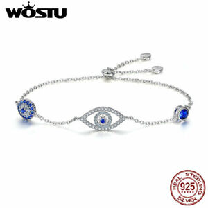 Wostu Fashion 925 Sterling Silver Evil Eye Demon Chain Charm Gift Women Party