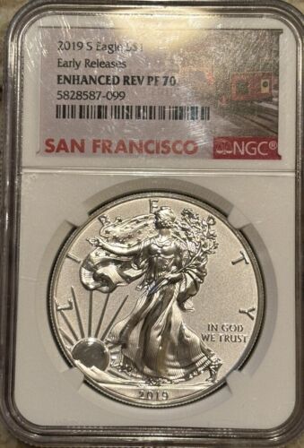 2019 S PF 70 Silver Eagle ENHANCED REVERSE  NGC EARLY RELEASES