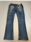 Miss Me Womens Jeans Signature Boot Embellished Beaded Denim Blue Size 28￼