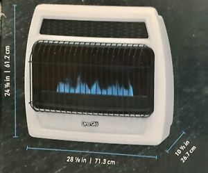 Dyna-Glo 30,000 BTU Indoor Wall Heater Vent Free Dual Fuel Blue Flame Powerful