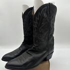Vintage Dan Post Black Leather Western Cowboy Boots 16791 Men's Sz 13 EW