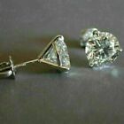 14K White Gold Plated Women Men Stud Earrings 2CT  White Simulated Diamond