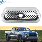 For 2016-20 2021 Toyota Tacoma Front Upper Grille Chrome+Dark Gray Grill Plastic (For: 2021 Toyota Tacoma TRD Pro)