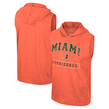 Men's Colosseum Orange Miami Hurricanes Varsity Sleeveless Hoodie Tank Top