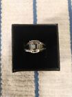 Size 9 Stainless Octagon Men's Ring Made With White Crystal From Swarovski (221)