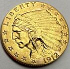 1912 Half Eagle, $2 1/2 Gold Indian