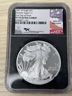 2021 W Silver Eagle PF70 Ultra Cameo NGC Signed by Mercanti T-1 First Day