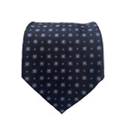Men's Armani Collezioni Silk Tie Navy Geometric Made in Italy