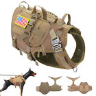 Tactical Dog Harness with Pouch Bags Flags No Pull Walking Training Vest Large