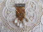 Vintage Gold tone Brooch with faux pearls and rhinestones