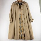 Burberry Trench Coat With Detachable Collar Womens Large Tan w/ Nova Check