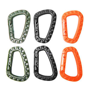 D Type Carabiner Clip Snap Spring Hook Keyring Locking Buckle Camping Keychain