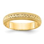 14k Yellow Gold 3mm Design Wedding Band Ring Perfect Gift for Women Size 6