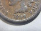 Indian head cent/penny 1869 Snow 3 repunched date 9 over 9