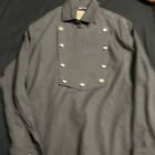 WAH Maker Frontier Clothing Mens Size M gray Buttons West Shirt Cotton Bib