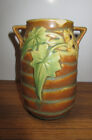 ROSEVILLE LUFFA BROWN 1934 Vintage Arts And Crafts Pottery Vase 684-6 Ceramic