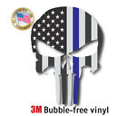 SKULL AMERICAN FLAG POLICE THIN BLUE LINE LIFE STICKER DECAL USA MADE