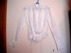 ANT. VICTORIAN EDW. WHITE COTTON & LACE DRESS TOP BLOUSE AS IS 4 STUDY