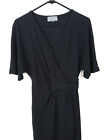 Michael Stars Dress Women's Medium Black Faux Wrap Short Sleeve Career Workwear