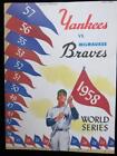 New Listing1958 Yankees vs Braves Baseball World Series Program - High Grade NM