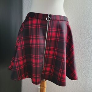 Hot Topic black red plaid skirt full zip size XL