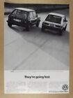 1983 VW Volkswagen Rabbit GTI 'They're going fast.' vintage print Ad