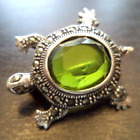 VINTAGE SIGNED STERLING SILVER MARCASITE JELLY BELLY TURTLE 1