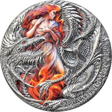 Silver coin Flaming Wyvern The Dragonology 2 oz 2000 Francs